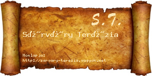 Sárváry Terézia névjegykártya