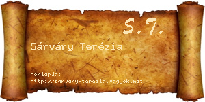 Sárváry Terézia névjegykártya